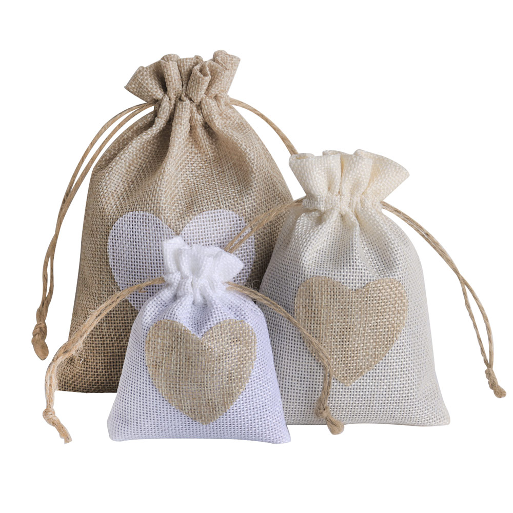 5 teile/los Herz Leinen Schmuc – Linen Bag Bulk Bewertung und Preis