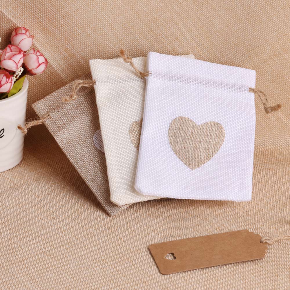 5 teile/los Herz Leinen Schmuc – Linen Bag Bulk Bewertung und Preis